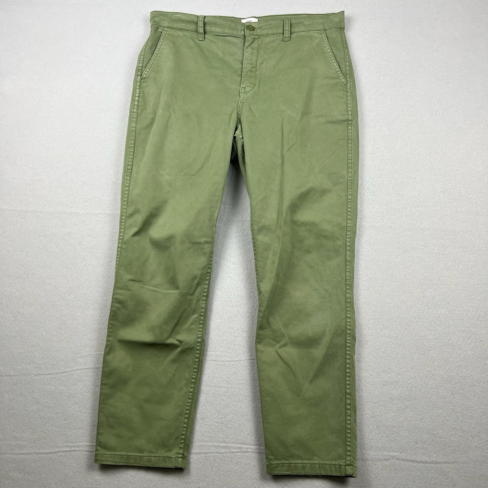 J. Crew Women's 29 Green Olive Twill Chino Pants Straight Leg‎ AB648